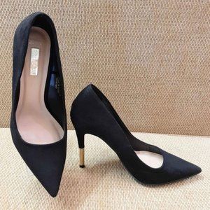 Size 8.5 Black Suede Primark High Heel Shoes